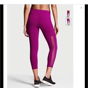 Victoria's Secret knockout crop Fuchsia Mesh Leggings